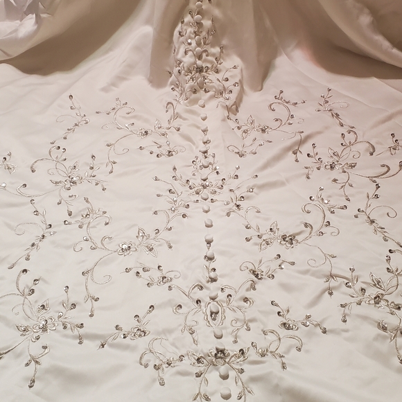 Custom Wedding Dress with Train and Emroided Sequined Bodice - Picture 4 of 5